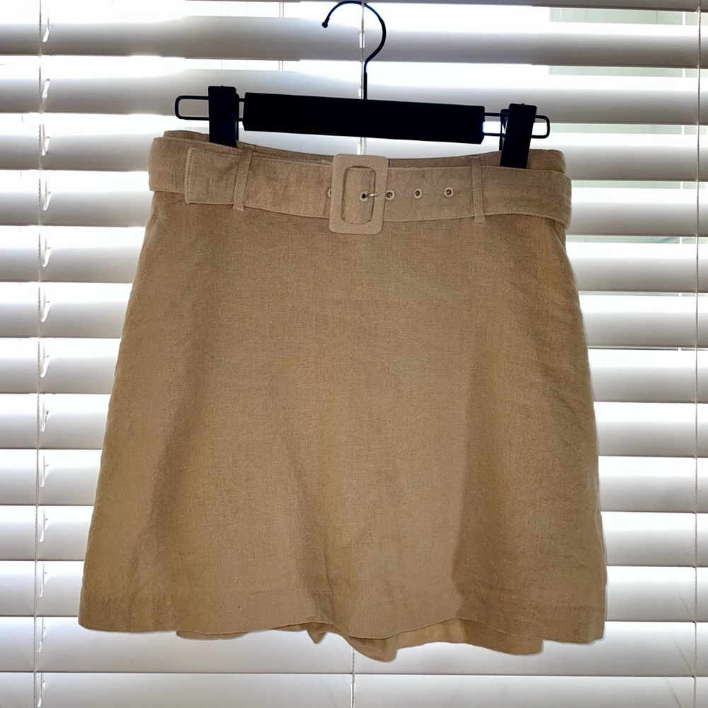 Abercrombie & Fitch Tan Linen Skort - Size Extra Small